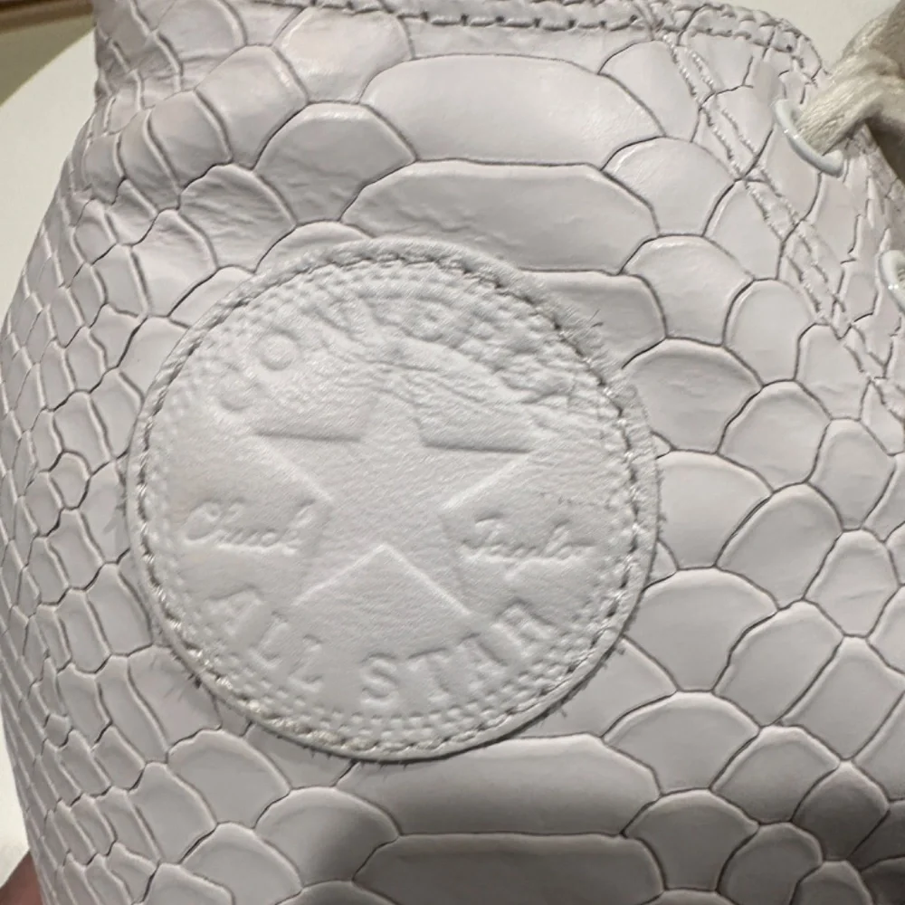 Converse Chuck Taylor Lux Mid Hidden Wedge White Python Leather Women's 8 - Picture 8 of 11